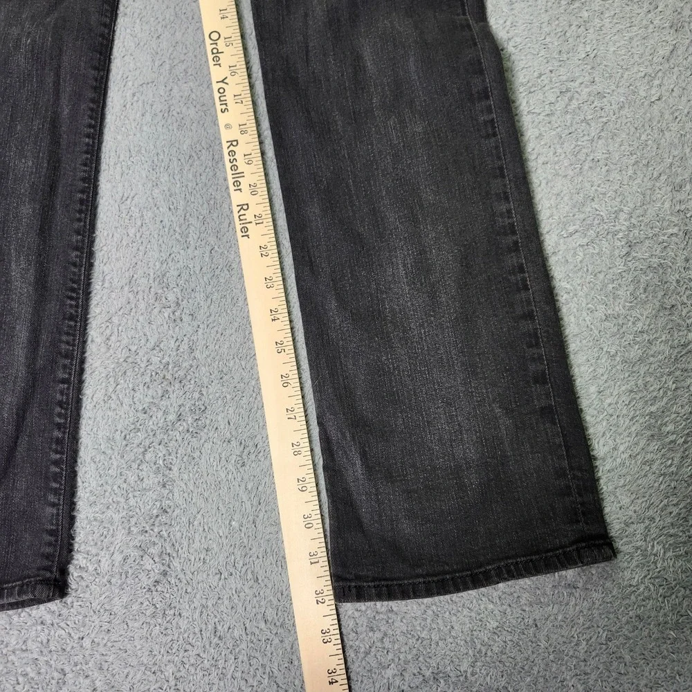 True Religion Mens 33 Ricky Relaxed Straight Jeans Black Faded Flap Pocket USA